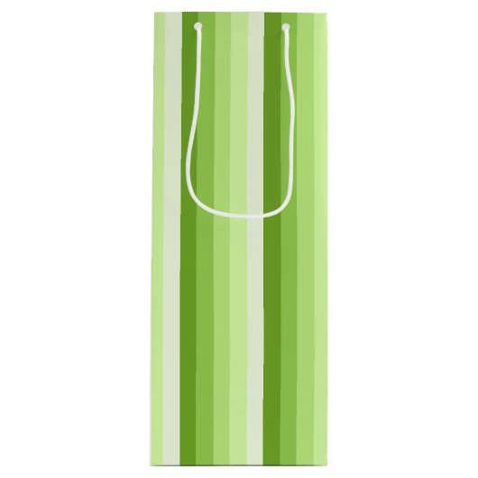 Kalkgroene schaduwstrepen wijn cadeautas (Voorkant)