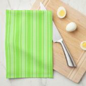 Kalkgroene snoepjes strepen theedoek (Quarter Fold)