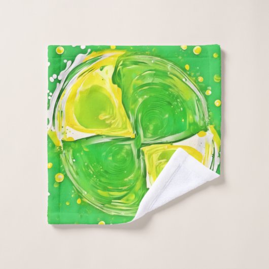 kalkgroene spiraal bad handdoek (Wasdoekje)