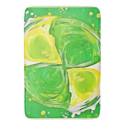 kalkgroene spiraal badmat (Voorkant Verticaal)