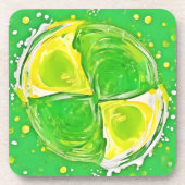 kalkgroene spiraal bier onderzetter (Voorkant)