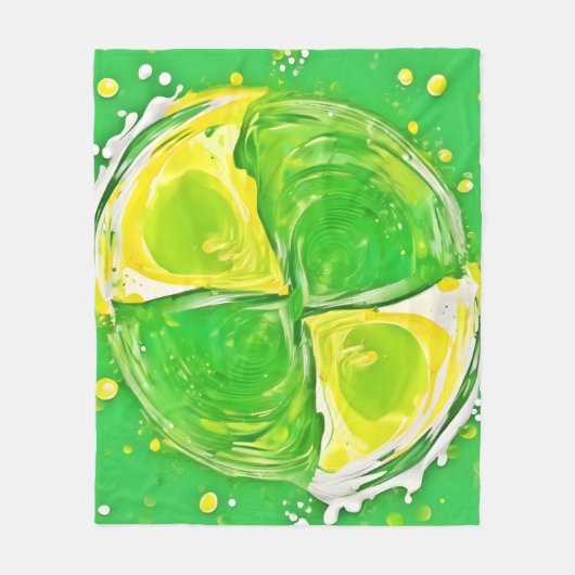 kalkgroene spiraal fleece deken (Voorkant)