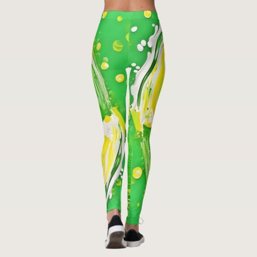 kalkgroene spiraal leggings (Achterkant)