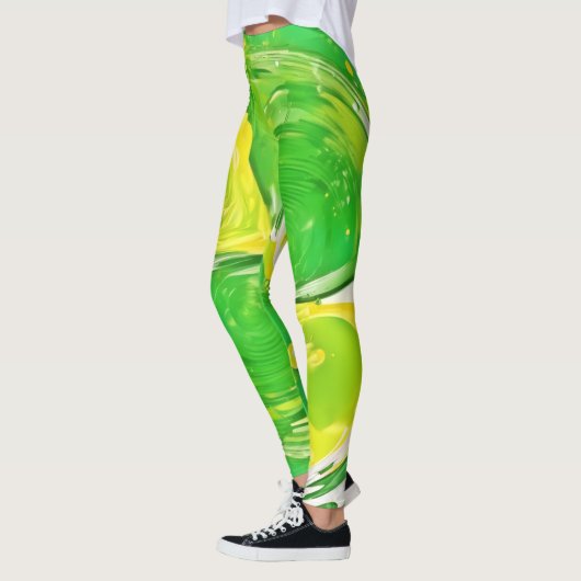 kalkgroene spiraal leggings (Links)