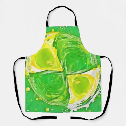 kalkgroene spiraal schort (Voorkant)