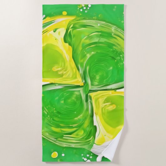 kalkgroene spiraal strandlaken (Voorkant)