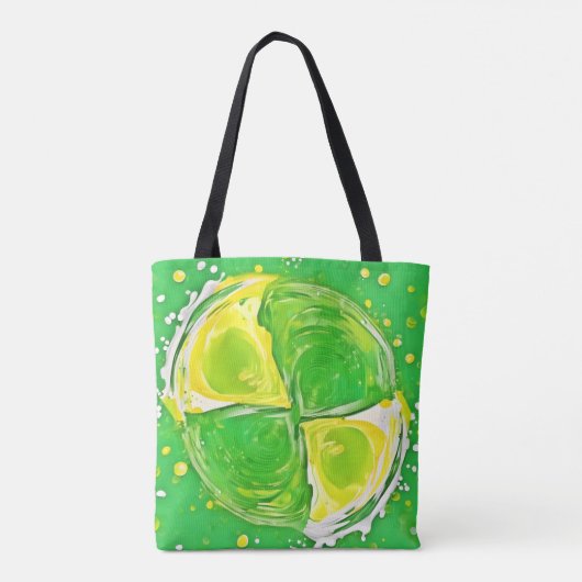kalkgroene spiraal tote bag (Achterkant)