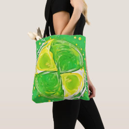 kalkgroene spiraal tote bag