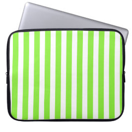 Kalkgroene strepen en witte snoepjes laptop sleeve