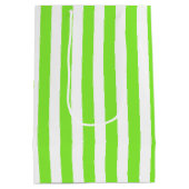 Kalkgroene strepen en witte snoepjes medium cadeauzakje (Achterkant)