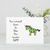 Kalkgroene zebra kaart (Staand voorkant)