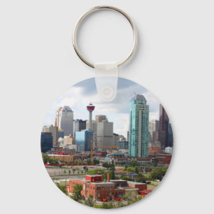 Kalkhoudende skyline met gebouwen en toren sleutelhanger