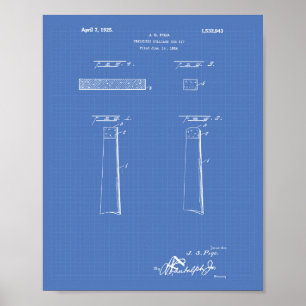 Kalkless Billiard Cue Tip 1925 - Blauwdruk Poster