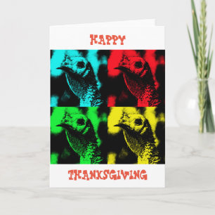 Kalkoe Pop Art Fijne Thanksgiving Vakantiekaart Feestdagen Kaart
