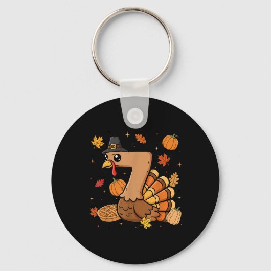 Kalkoen 7 Thanksgiving Pompoen Gen Z Alpha Meme Ma Sleutelhanger (Voorkant)
