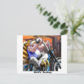 Kalkoen Biker Grappig Briefkaart (Staand voorkant)