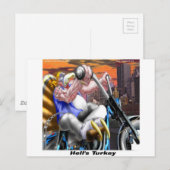 Kalkoen Biker Grappig Briefkaart (Voorkant / Achterkant)
