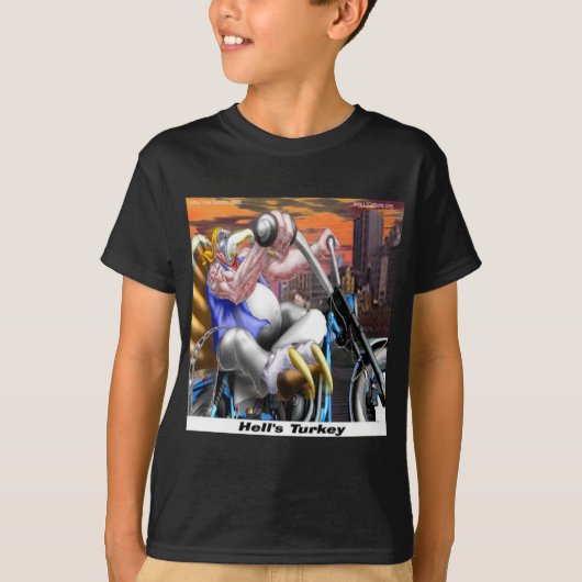 Kalkoen Biker Grappig T-shirt (Voorkant)