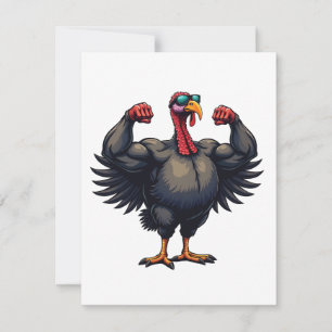 Kalkoen Bodybuilding Thanksgiving Day Gym Workout Feestdagenkaart