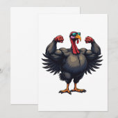 Kalkoen Bodybuilding Thanksgiving Day Sportschool  Bedankkaart (Voorkant / Achterkant)