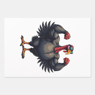 Kalkoen Bodybuilding Thanksgiving Day Sportschool  Inpakpapier Vel