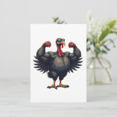 Kalkoen Bodybuilding Thanksgiving Day Sportschool  Kaart (Staand voorkant)