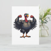 Kalkoen Bodybuilding Thanksgiving Day Sportschool  Kaart (Staand voorkant)