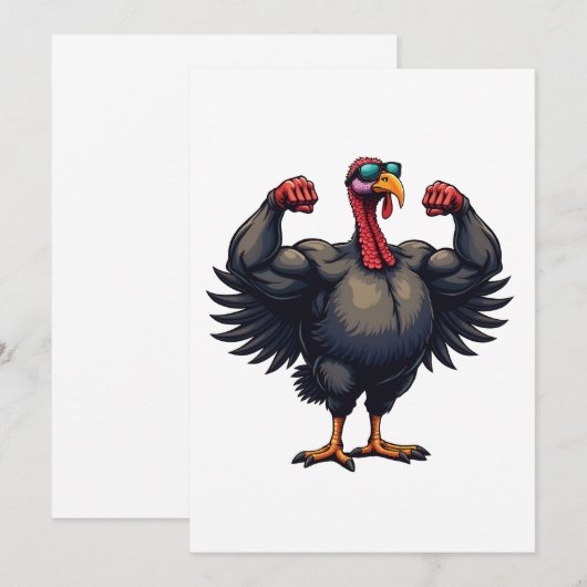 Kalkoen Bodybuilding Thanksgiving Day Sportschool  Kaart (Voorkant / Achterkant)
