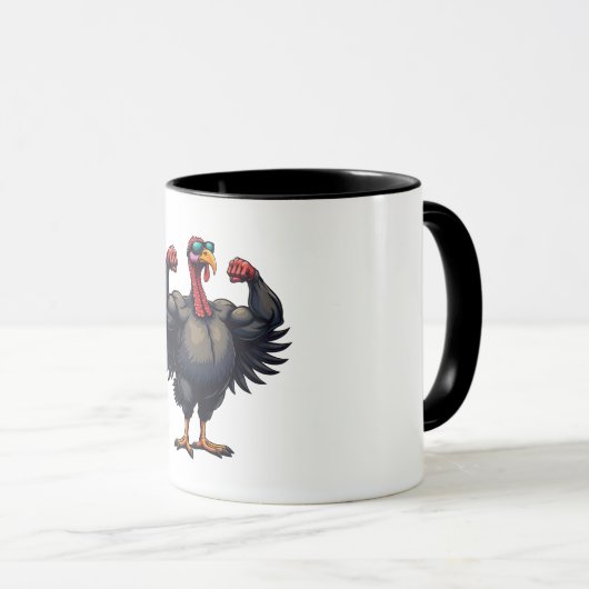 Kalkoen Bodybuilding Thanksgiving Day Sportschool  Mok (Voorkant rechts)