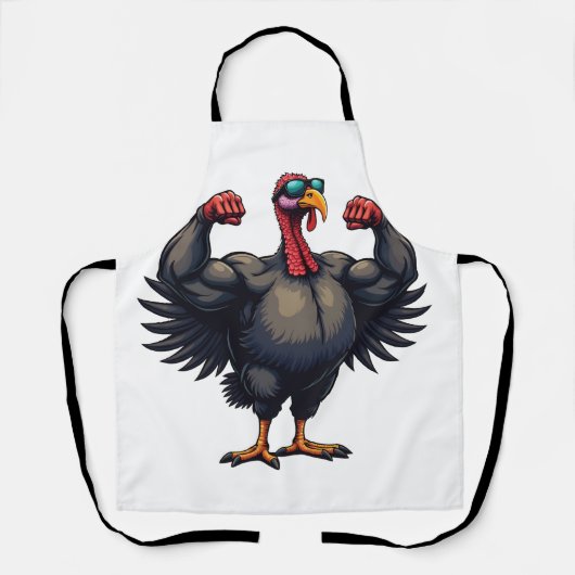 Kalkoen Bodybuilding Thanksgiving Day Sportschool  Schort (Voorkant)