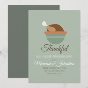 Kalkoen Bowl Dankbare Thanksgiving Dinner Familie  Kaart