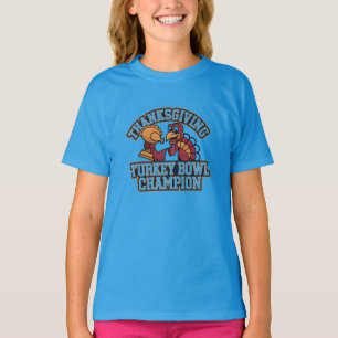 Kalkoen Bowl Kampioen Spel Dag Eten Voetbal Pret T-shirt