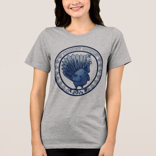 Kalkoen Bowl verandering naar huidig jaar Tri-Blend Shirt (Voorkant)