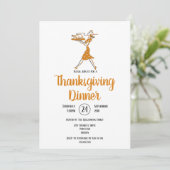 Kalkoen Braden Retro Thanksgiving-diner Kaart (Staand voorkant)