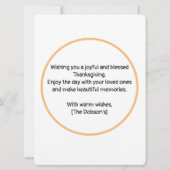 Kalkoen Cartoon met Hoed Happy Thanksgiving Kaart (Achterkant)