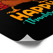 Kalkoen Dabbing Fijne Thanksgiving Day Pilgrim Jon Poster (Hoek)