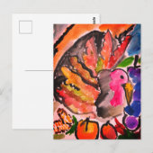 Kalkoen dankzeggings vreugde briefkaart (Voorkant / Achterkant)