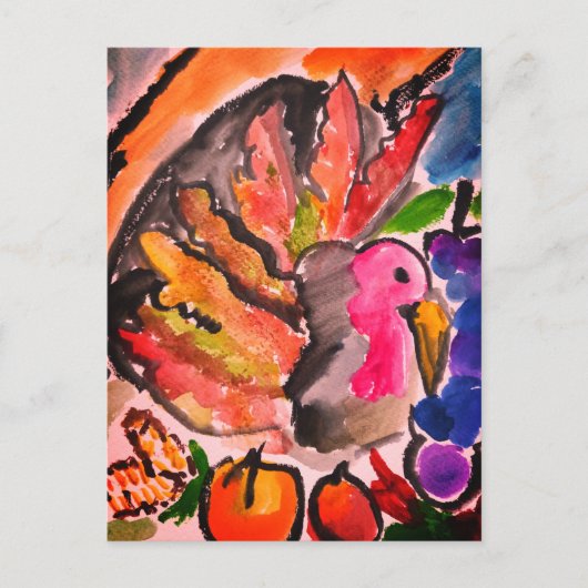 Kalkoen dankzeggings vreugde briefkaart (Voorkant)