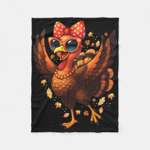 Kalkoen Dansende Kalkoen Dag Dames Herfst Mooie Bo Fleece Deken