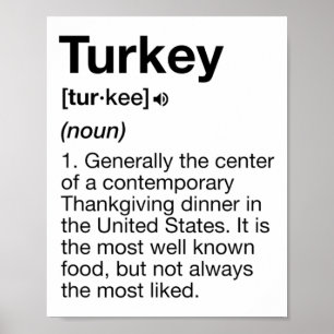 Kalkoen Definitie Leuk Thanksgiving Diner Kostuum  Poster