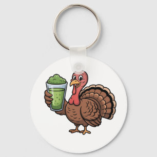 Kalkoen die matcha drinkt geliefden Thanksgiving Sleutelhanger