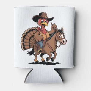 Kalkoen die op een paard rijdt Cowboy Kalkoen than Blikjeskoeler
