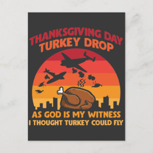Kalkoen Drop Thanksgiving Dag God is mijn Getuige Briefkaart