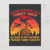 Kalkoen Drop Thanksgiving Day God is mijn getuige Briefkaart (Voorkant)