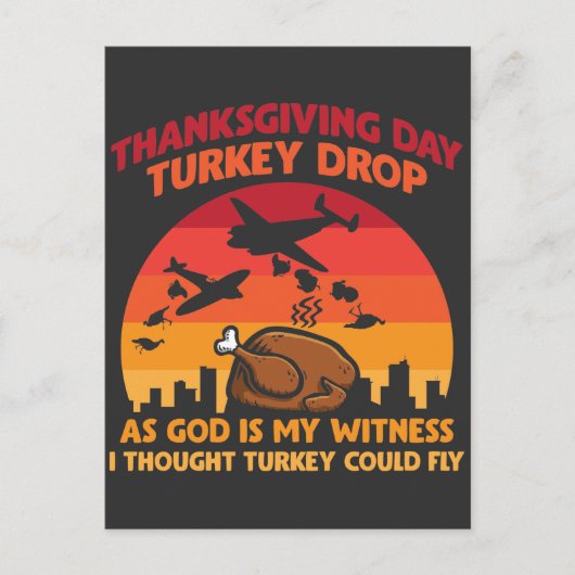 Kalkoen Drop Thanksgiving Day God is mijn getuige Briefkaart (Voorkant)