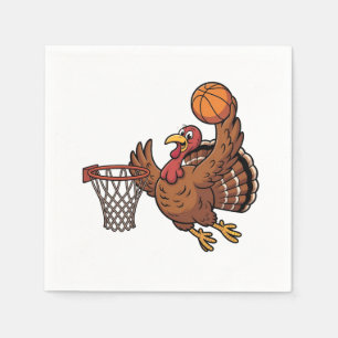 Kalkoen Dunker Basketbal Sport Thanksgiving liefhe Servet