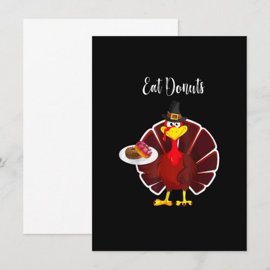 Kalkoen Eet Donuts Grappige Mexicaanse Sombrero Th Kaart (Voorkant / Achterkant)