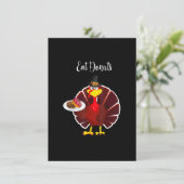 Kalkoen Eet Donuts Grappige Mexicaanse Sombrero Th Kaart (Staand voorkant)