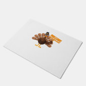 Kalkoen Eet Groenten - Grappige Veganistische Than Deurmat (Schuin)