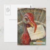 Kalkoen Eet November Kalender Briefkaart (Voorkant / Achterkant)